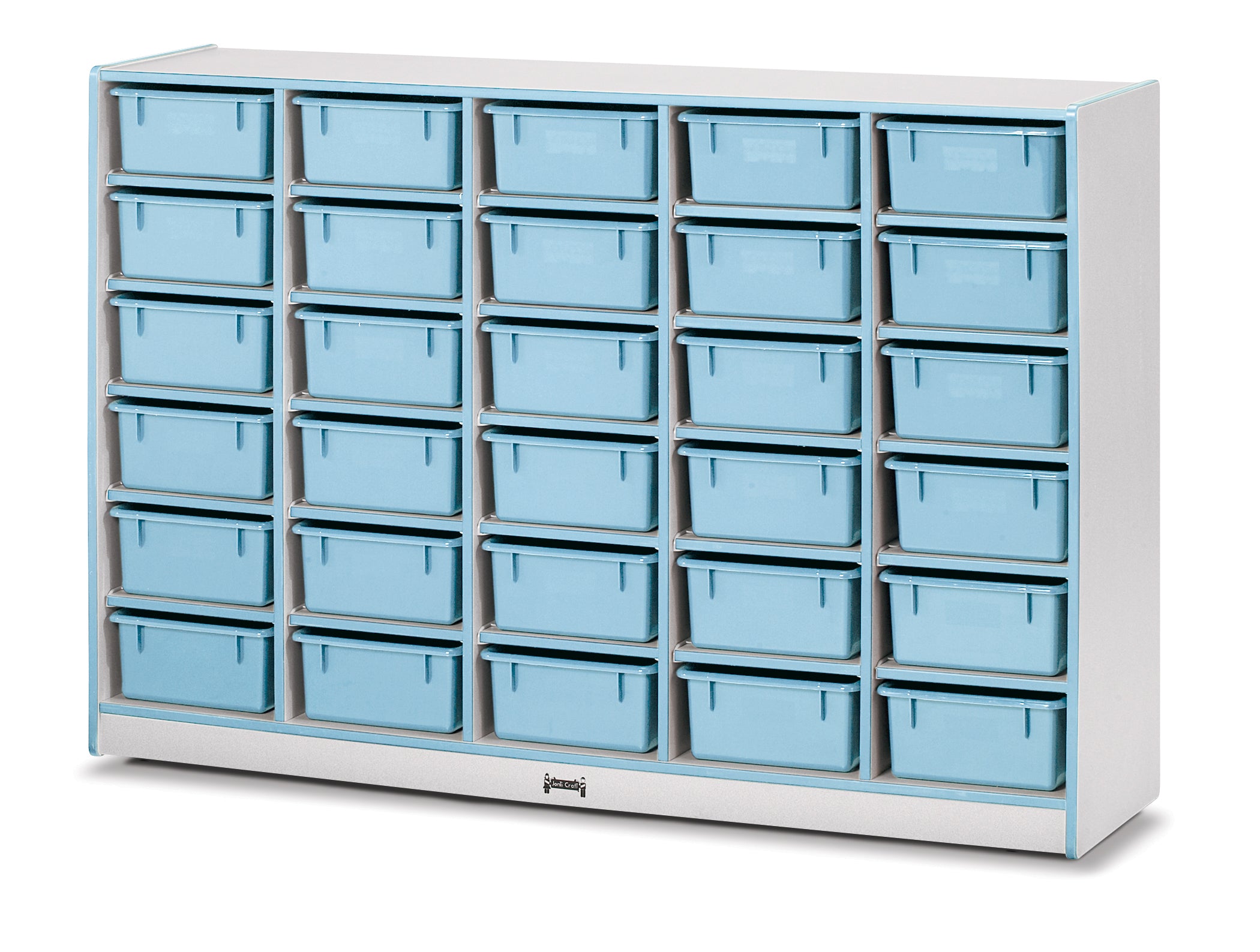 Rainbow Accents® 30 Tub Mobile Storage - with Tubs - Coastal Blue