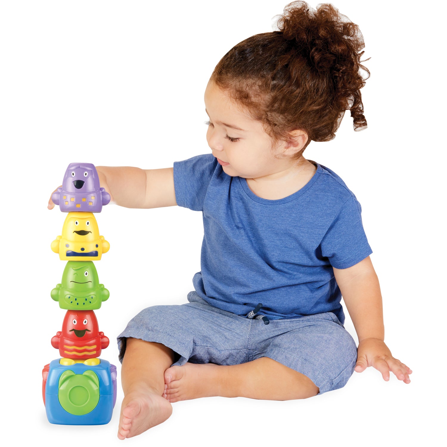 Magnetic Stacking Blocks - Bright Fun and Colorful Blocks for Babies, Stacking Easy-to-Grip Sensory Play