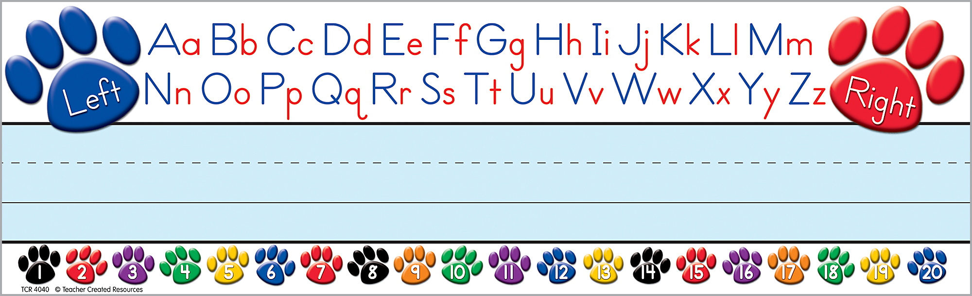 Paw Prints Left/Right Alphabet Flat Name Plates