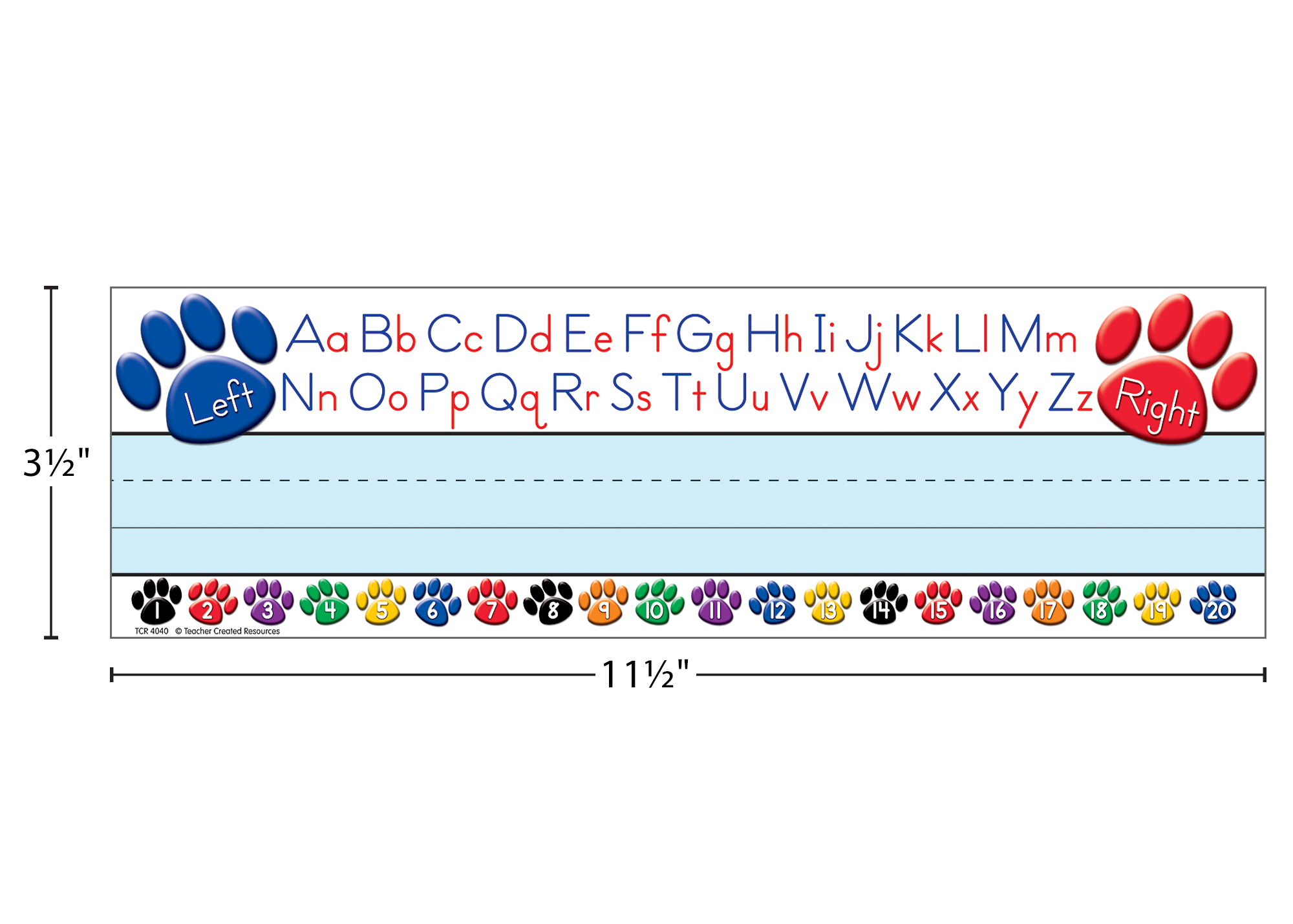 Paw Prints Left/Right Alphabet Flat Name Plates