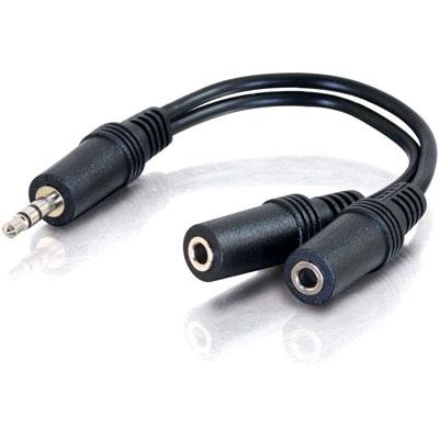 6' 3.5Mm M To 2 3.5Mm F Cable