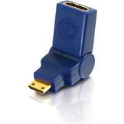 C2G 90 Rotating HDMI to HDMI Mini Adapter - F/M - 1 X HDMI Female Digital Audio/Video - 1 X Mini HDMI Male Digital Audio/Video - Blue