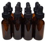 Bottle, Flint Glass, Boston Round, Amber, 1oz, with Dropper Assembly, Case of 144