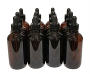 Bottle Amber 8 oz Boston Round with Dropper Assembly 28/400. Pack 12.