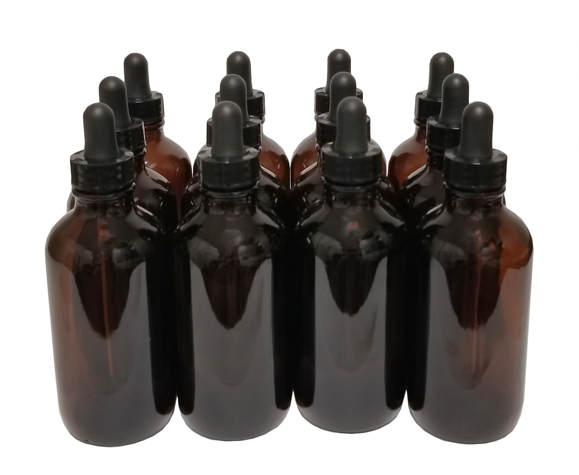 Bottle Amber 8 oz Boston Round with Dropper Assembly 28/400. Pack 12.