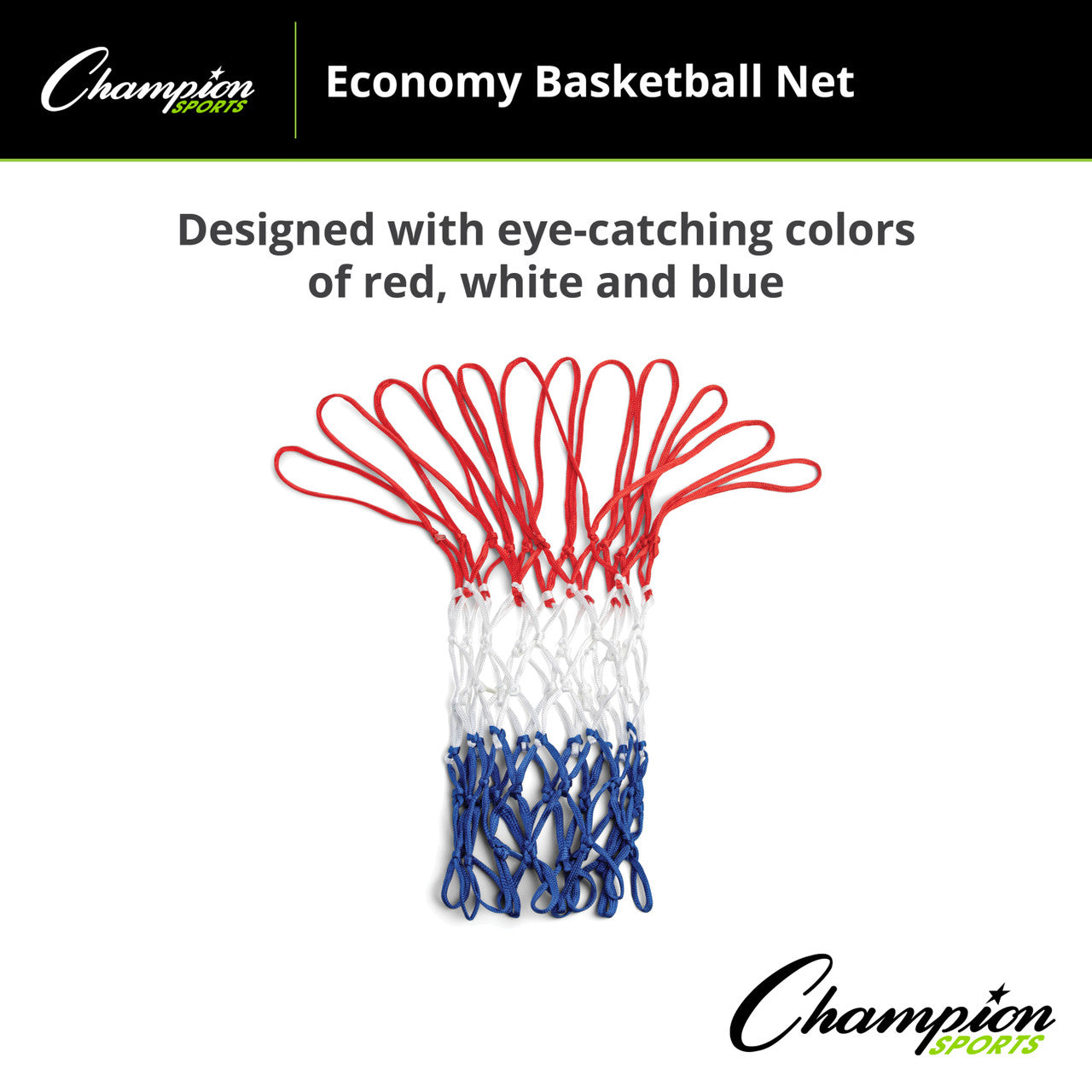 4 MM PRO BASKETBALL NET, RED/WHITE/BLUE