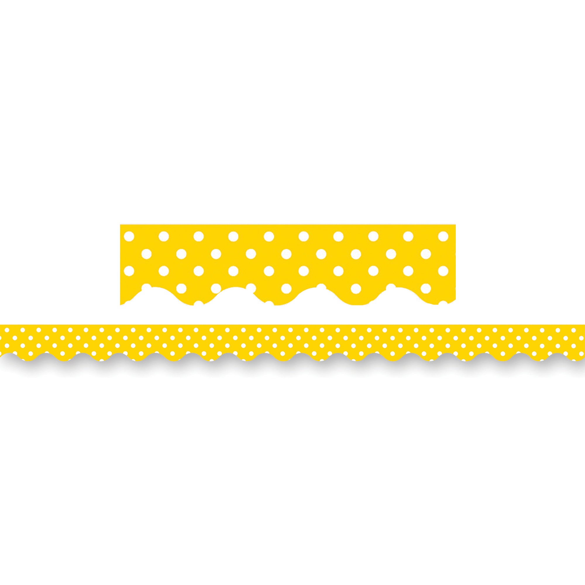 Yellow Polka Dots Scalloped Border Trim