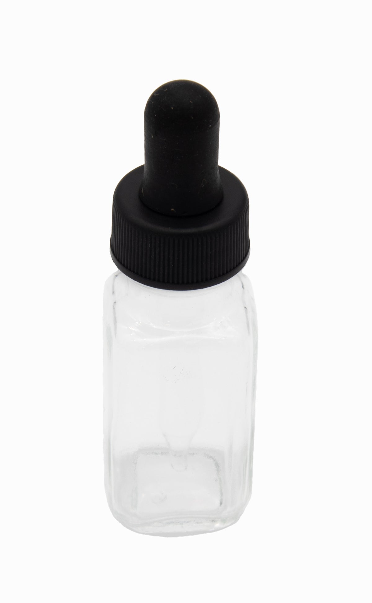 Bottle, Flint Glass, French Square, 1/2oz, with Dropper Assembly, 20/400 Neck Size, Pack of 12