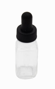 Bottle, Flint Glass, French Square, 1/2oz, with Dropper Assembly, 20/400 Neck Size, Pack of 12