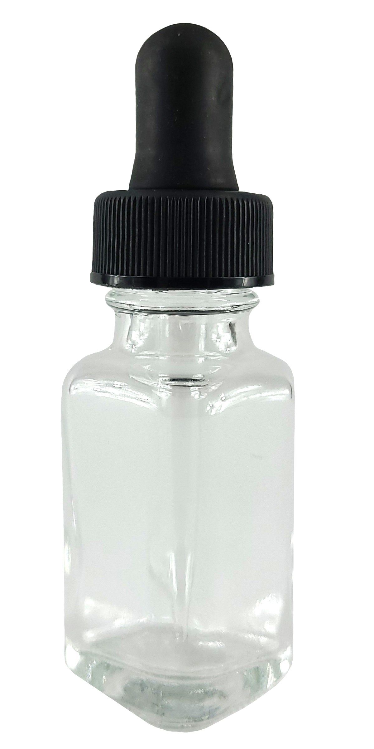 Bottle, Flint Glass, French Square, 1oz, with Dropper Assembly, 24/400 Neck Size, Pack of 12