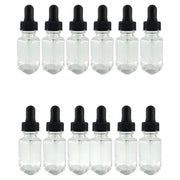 Bottle, Flint Glass, French Square, Clear, 2oz, with Dropper Assembly, 28/400 Neck Size, Pack of 12