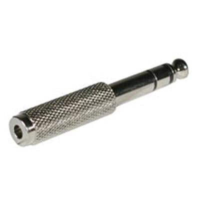 C2G 6.3mm (1/4in) Stereo Male to 3.5mm Stereo Female Adapter - 1 X 6.35mm Audio Male - 1 X Mini-phone Female - Metallic Silver