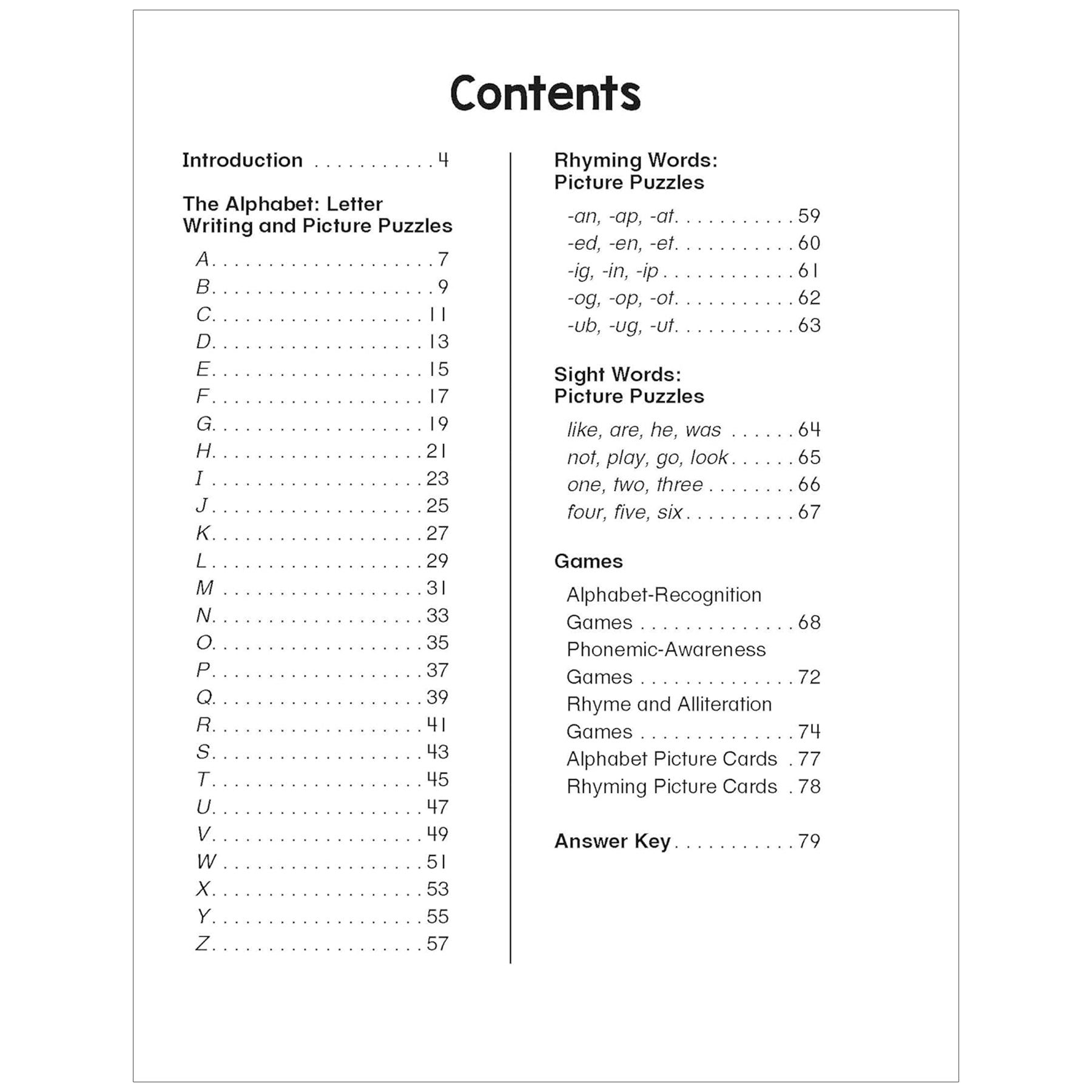 Phonics Puzzles & Games Activity Book for PreK-K