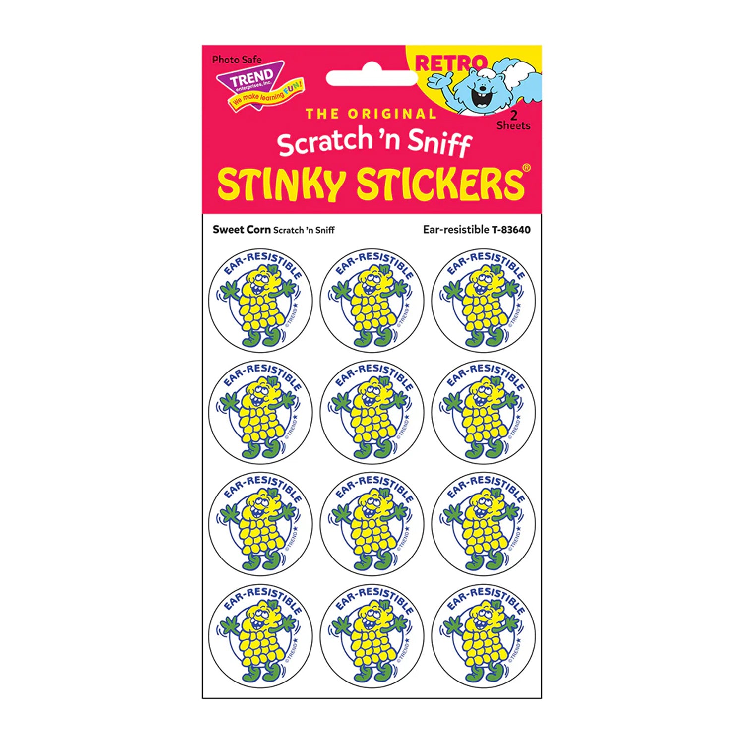 Ear-resistible/Sweet Corn scent Retro Scratch 'n Sniff Stinky Stickers®, 24 ct.