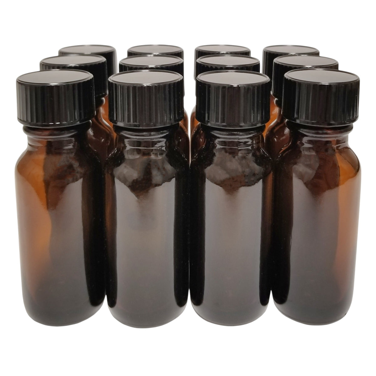 Bottle, Flint Glass, Amber, 0.5oz, with Cap, 18/400 Neck Size, Case of 144