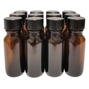 Bottle, Flint Glass, Amber, 0.5oz, with Cap, 18/400 Neck Size, Case of 144