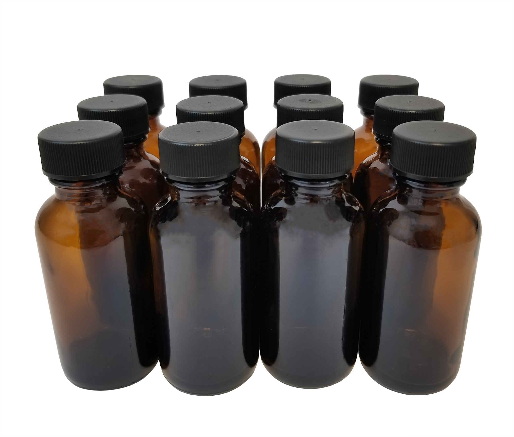Bottle Amber 1oz Boston Round with Cap 1 oz. 20/400. Pack 12.