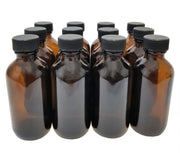 Bottle, Flint Glass, Amber, 2oz, with Cap, 20/400 Neck Size, Case of 144