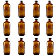 Bottle, Flint Glass, Amber, 16oz, with Cap, 28/400 Neck Size, Pack of 12