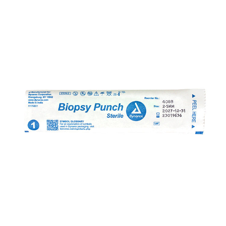 Biopsy Punches, 2.5 mm, Green - 25 pcs per Box