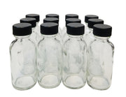 Bottle Clear 1oz Boston Round with Cap 20/405. Pack 12.