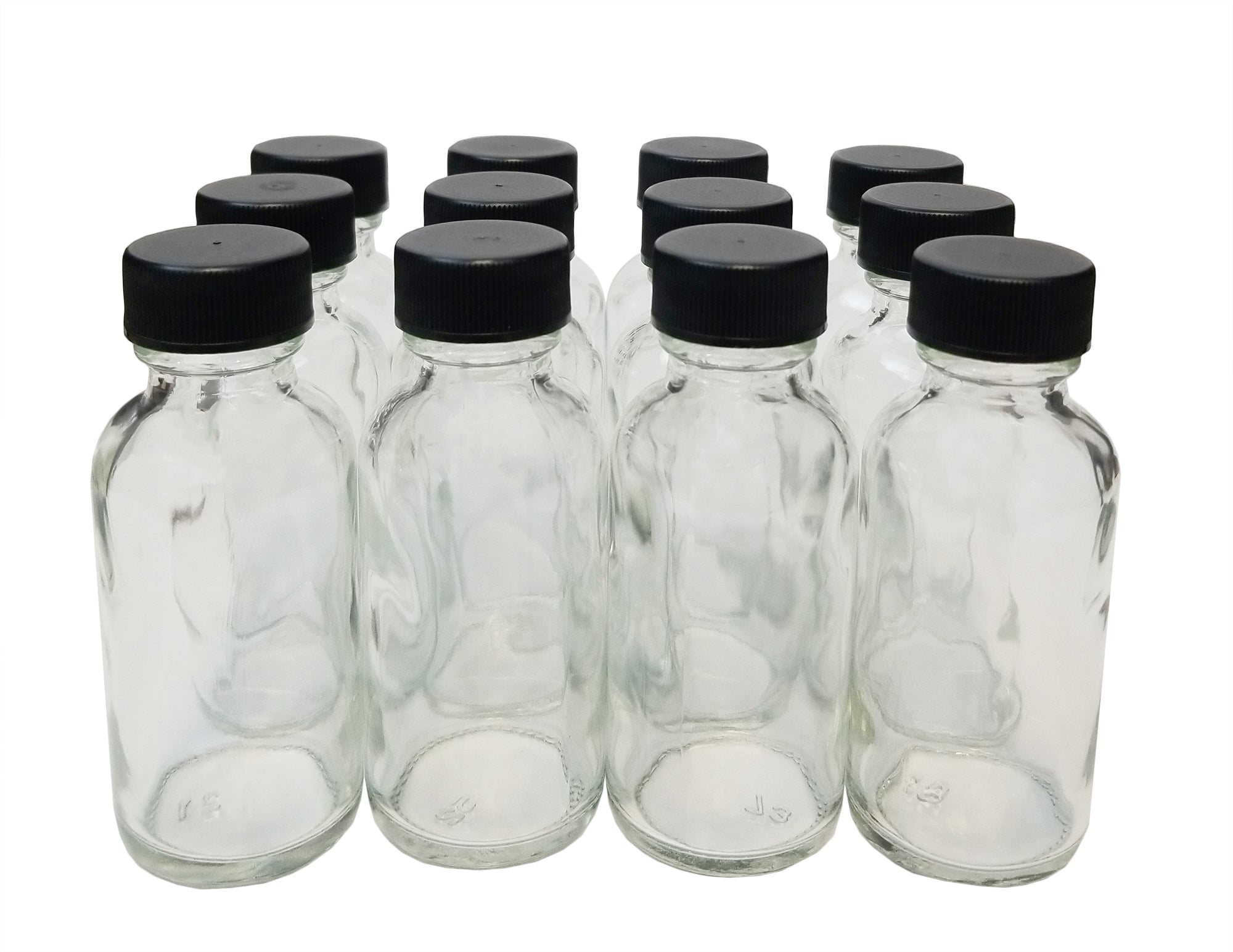 Bottle Clear 1oz Boston Round with Cap 20/405. Pack 12.
