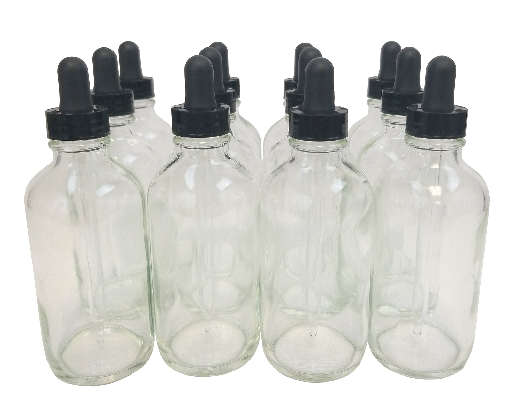 Bottle Clear 4 oz Boston Round with Dropper Assembly 22/400 neck. Pack 12.