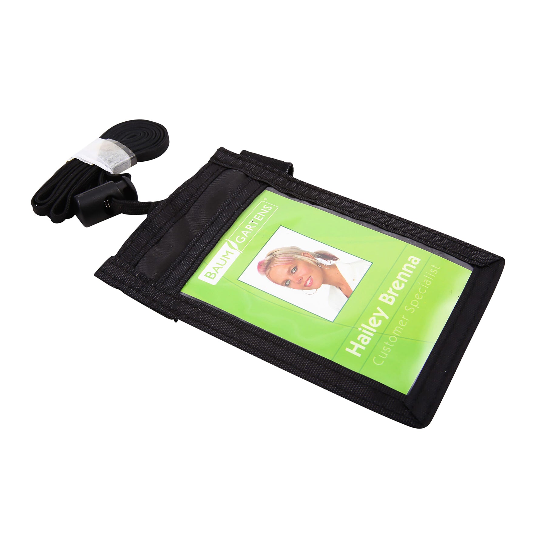 ID Neck Pouch Badge Holder, Vertical, Adjustable Cord, 4" x 2-1/4" Insert, Black