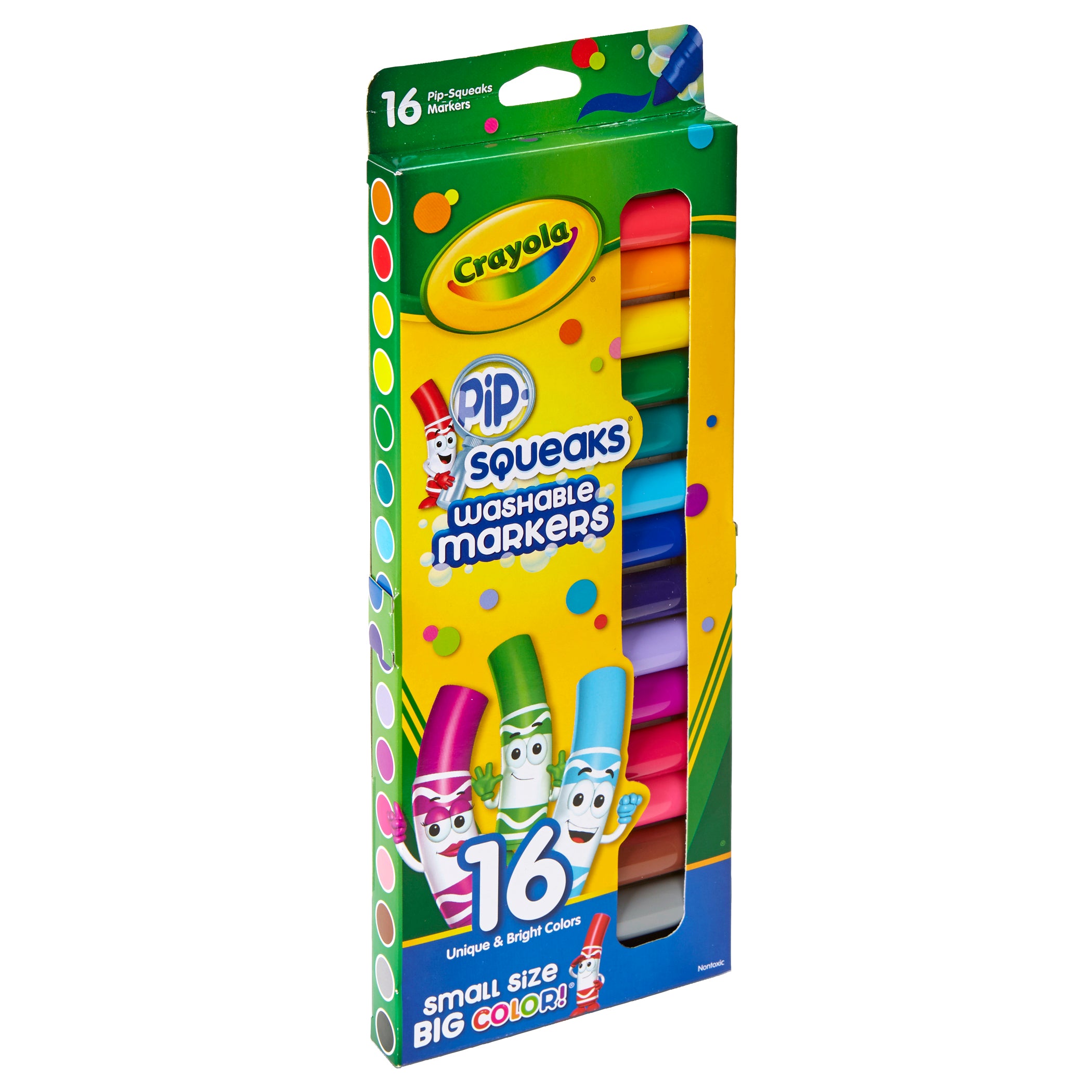 Pip Squeaks Washable Markers, Conical Tip, 16 Count