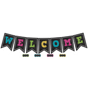 Chalkboard Brights Pennants Welcome Bulletin Board