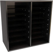 16-Compartment Wood Adjustable Paper Sorter Literature File Organizer, Black