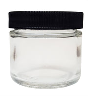 Bottle - Jar Flint Glass, Wide Mouth, 53/400, 2 oz with cap.