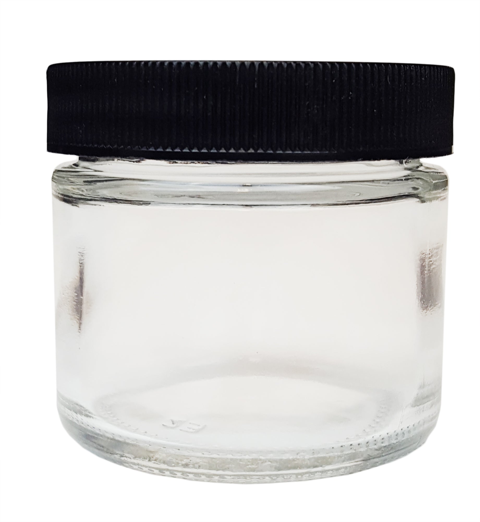 Bottle - Jar Flint Glass, Wide Mouth, 53/400, 2 oz with cap.