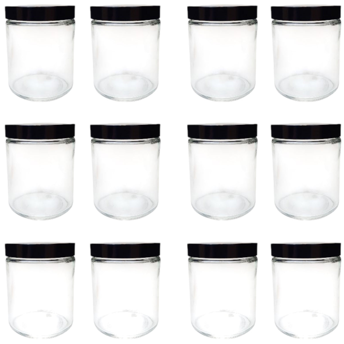Specimen Jar, Flint Glass, 8oz, with Foam-Lined Cap,  58/400 Neck Size, Pack of 12