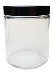 Bottle - Jar Flint Glass, Wide Mouth, 8oz, with cap 58/400.