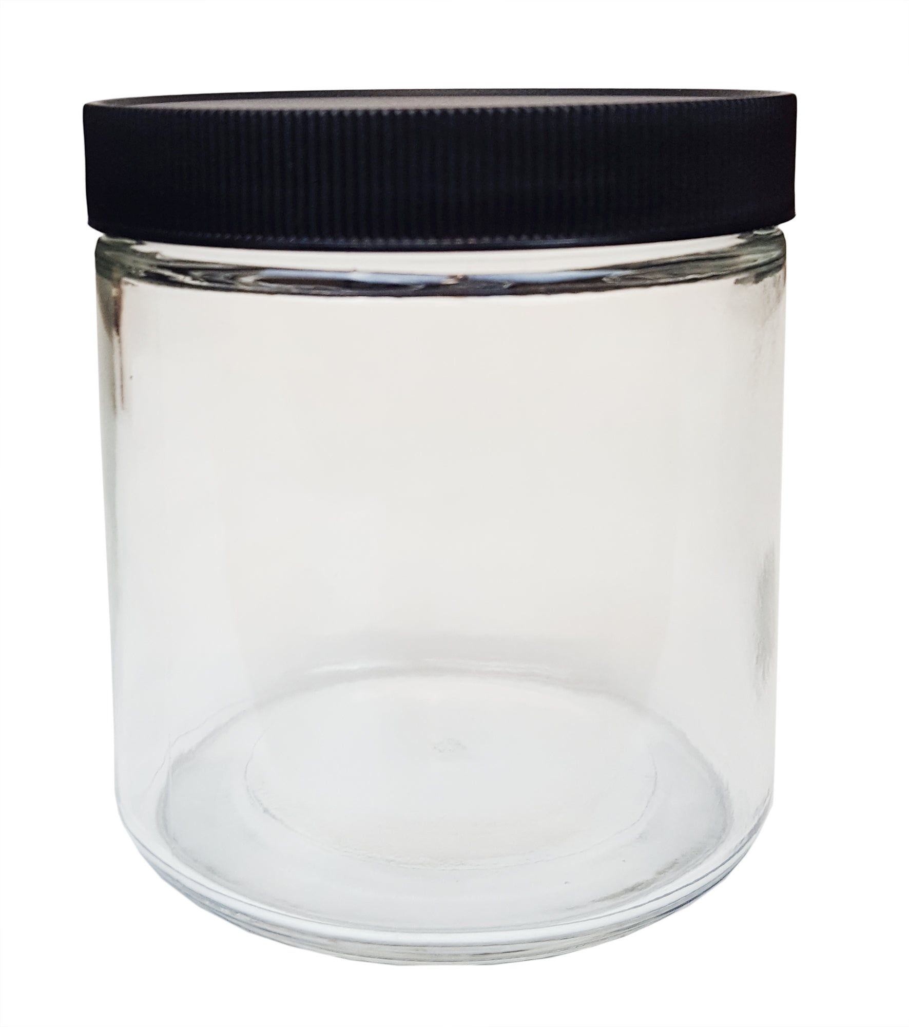Bottle - Jar Flint Glass, Wide Mouth, 89/400, 16 oz with cap.