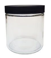 Bottle - Jar Flint Glass, Wide Mouth, 89/400, 16 oz with cap.
