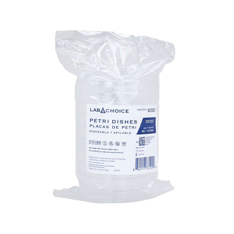 Petri Dish, Stackable, Sterile, 90 mm x 15 mm - 10 pcs per Bag/50 Bags per Case