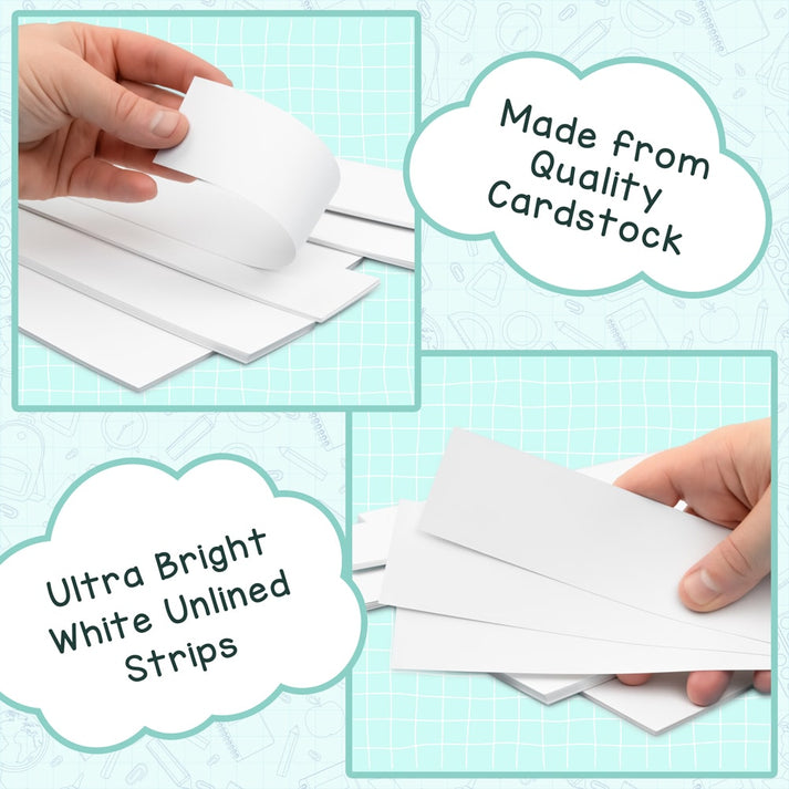 Bright Strips - Cardstock 1.5"x23", 100 count, 5 Primary Colors