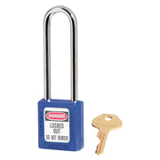 Blue Zenex™ Thermoplastic Safety Padlock, 1-1/2in (38mm)with 3in (76mm) Shackle