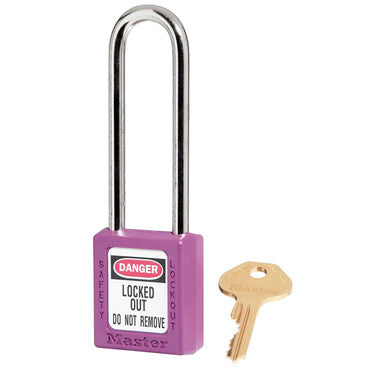 Purple Zenex™ Thermoplastic Safety Padlock, 1-1/2in (38mm) Wide with 3in (76mm) Shackle