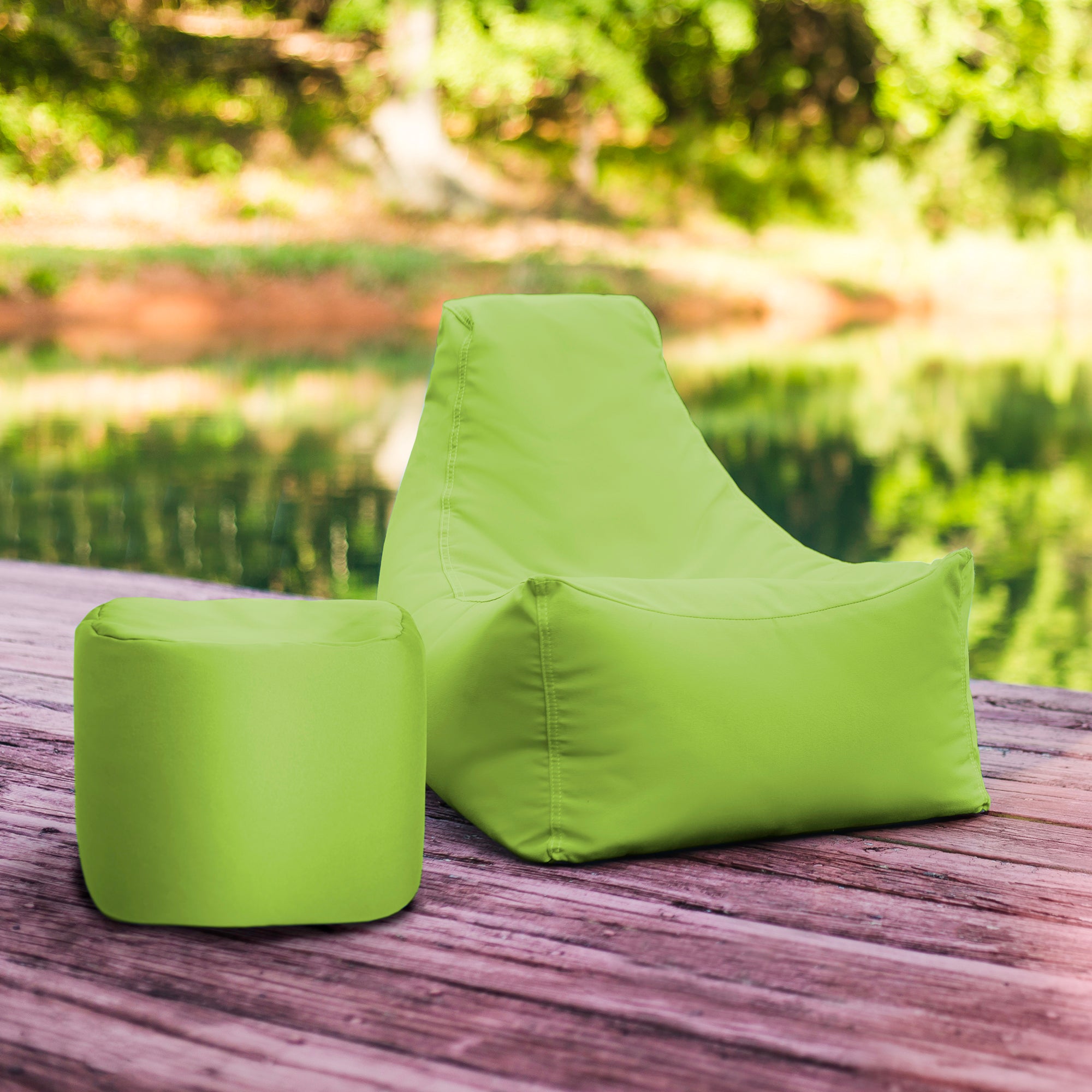Jaxx Juniper Jr Outdoor Kids Bean Bag Chair / Childrens Garden Chair, Lime