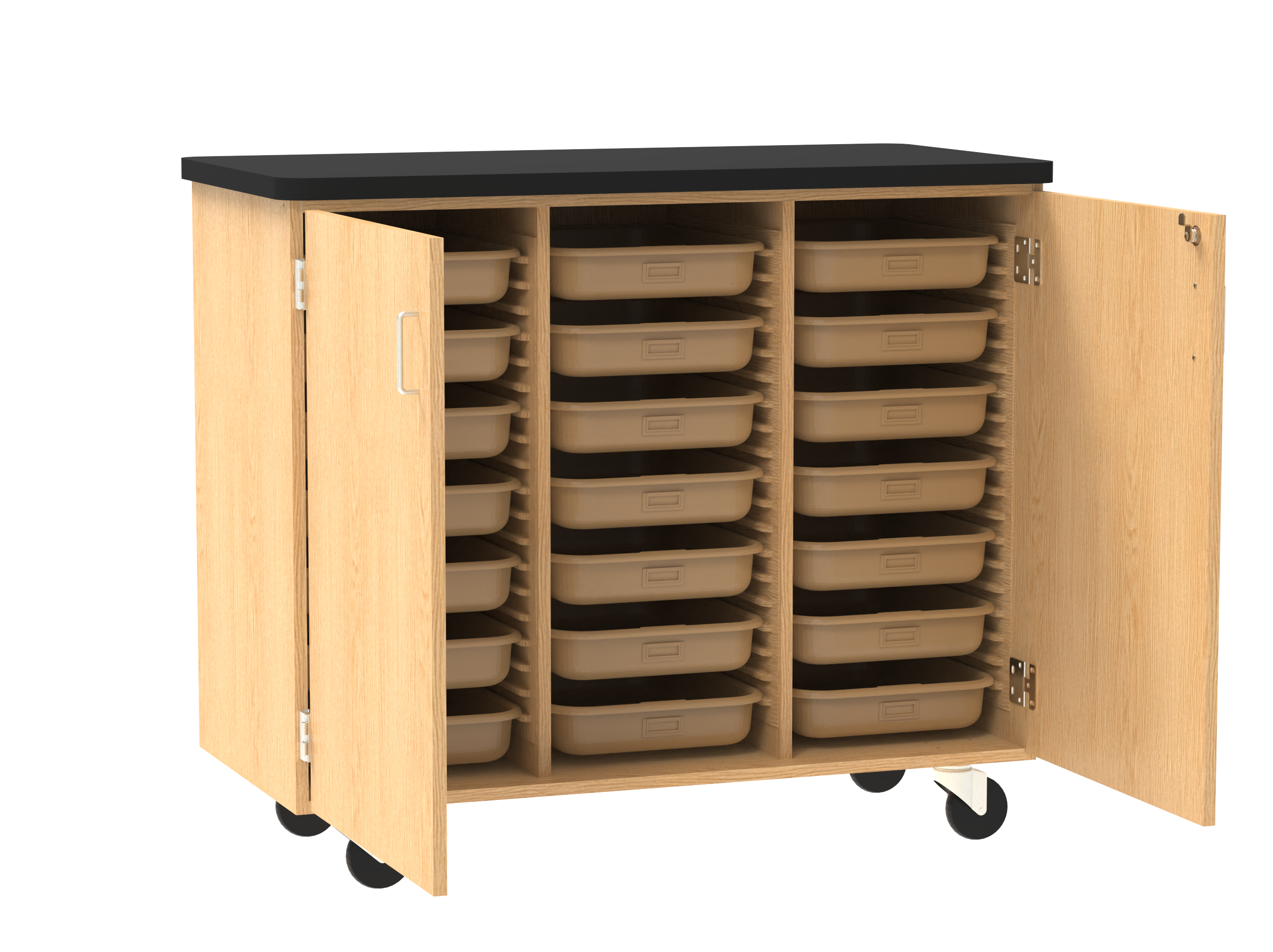 Access Touchdown Tote Cabinet - Red Oak, 48"W x 24"D x 41-1/2"H