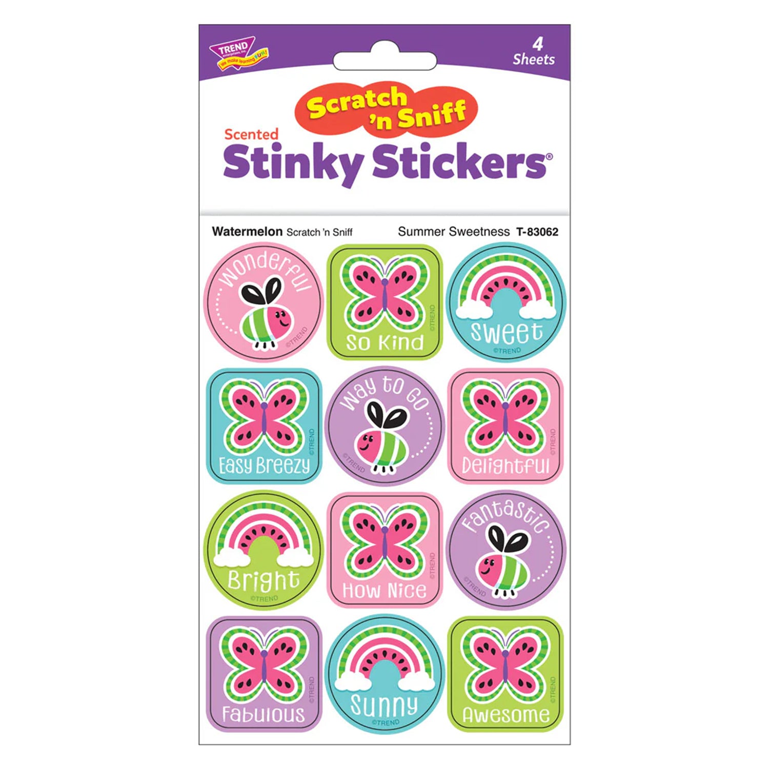 Summer Sweetness, Watermelon Scent Scratch 'n Sniff Stinky Stickers®, Pack of 48