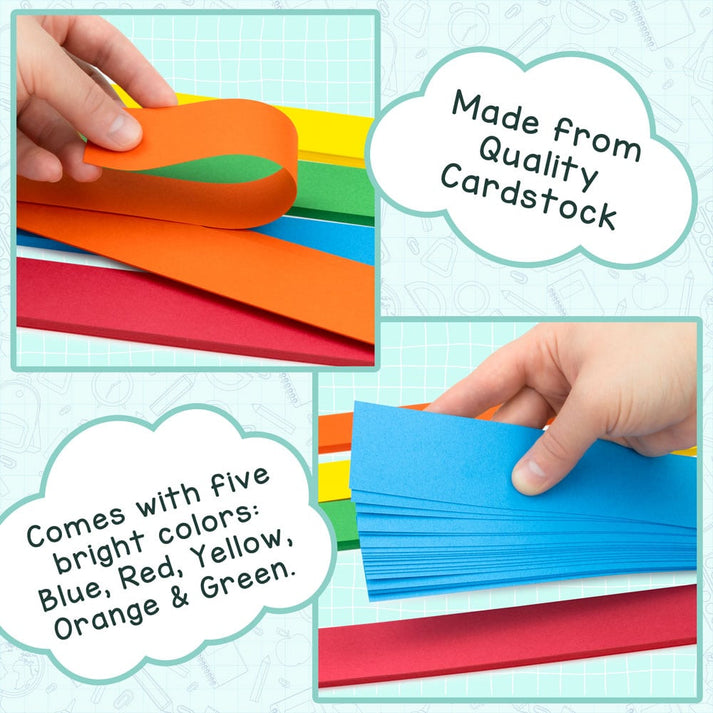 Bright Strips - Cardstock 1.5"x23", 100 ct, 12 Bright Colors + White