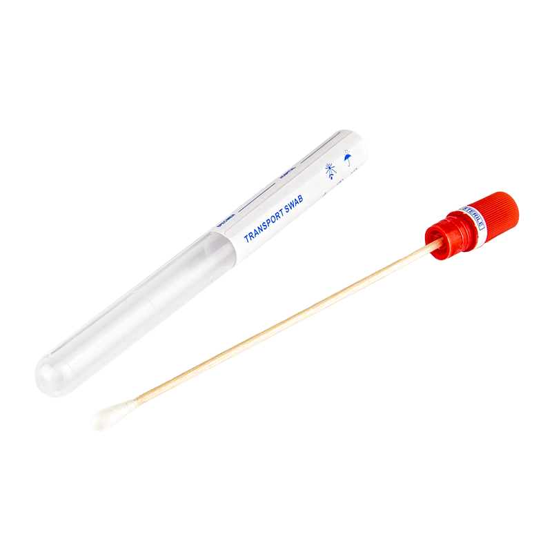 Transport Swab, Sterile, Wooden Shaft, Cotton Tip - 1 per pouch/100 pouches per Bag//10 Bags per Case