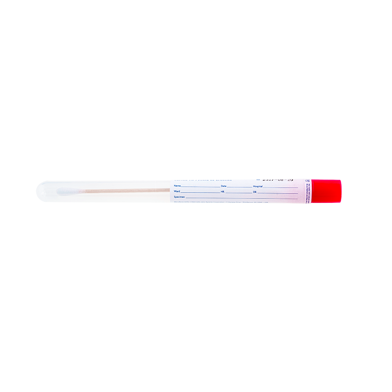 Transport Swab, Sterile, Wooden Shaft, Cotton Tip - 1 per pouch/100 pouches per Bag//10 Bags per Case