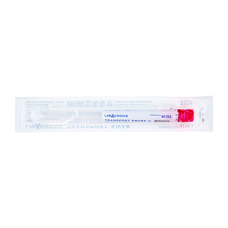 Transport Swab, Sterile, Snappable Shaft, Viscose Tip - 1 per pouch/100 pouches per Bag//10 Bags per Case
