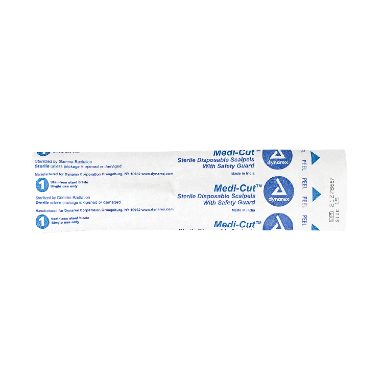 Medi-cut Scalpels Disposable Sterile, #15 - 10 pcs per Box