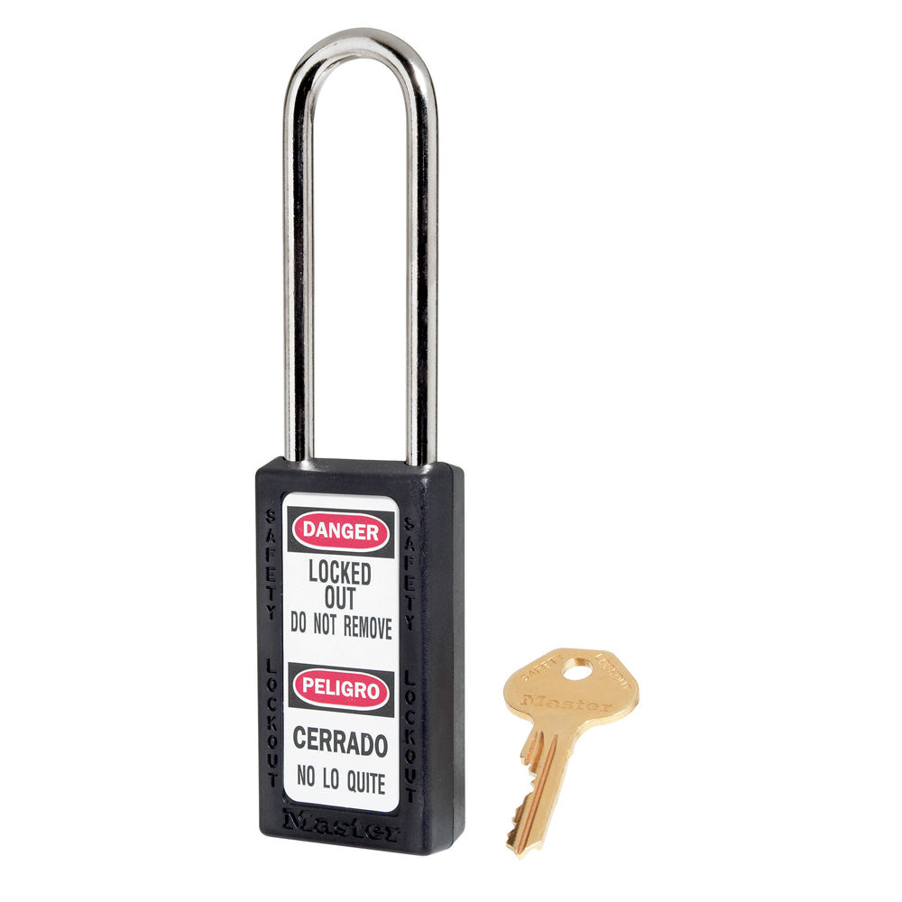 Black Zenex™ Zenex™ Thermoplastic Safety Padlock, 1-1/2in (38mm)with 3in (76mm) Shackle